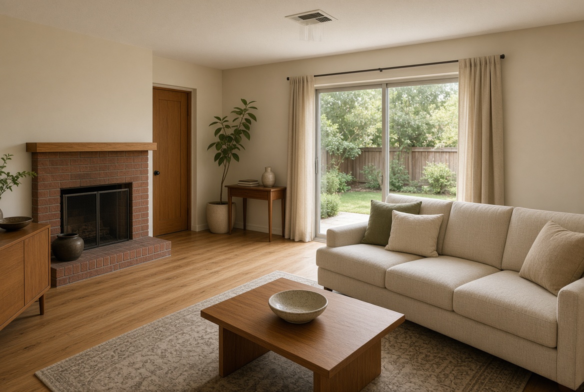 Comfortable San Jose living room after duct sealing